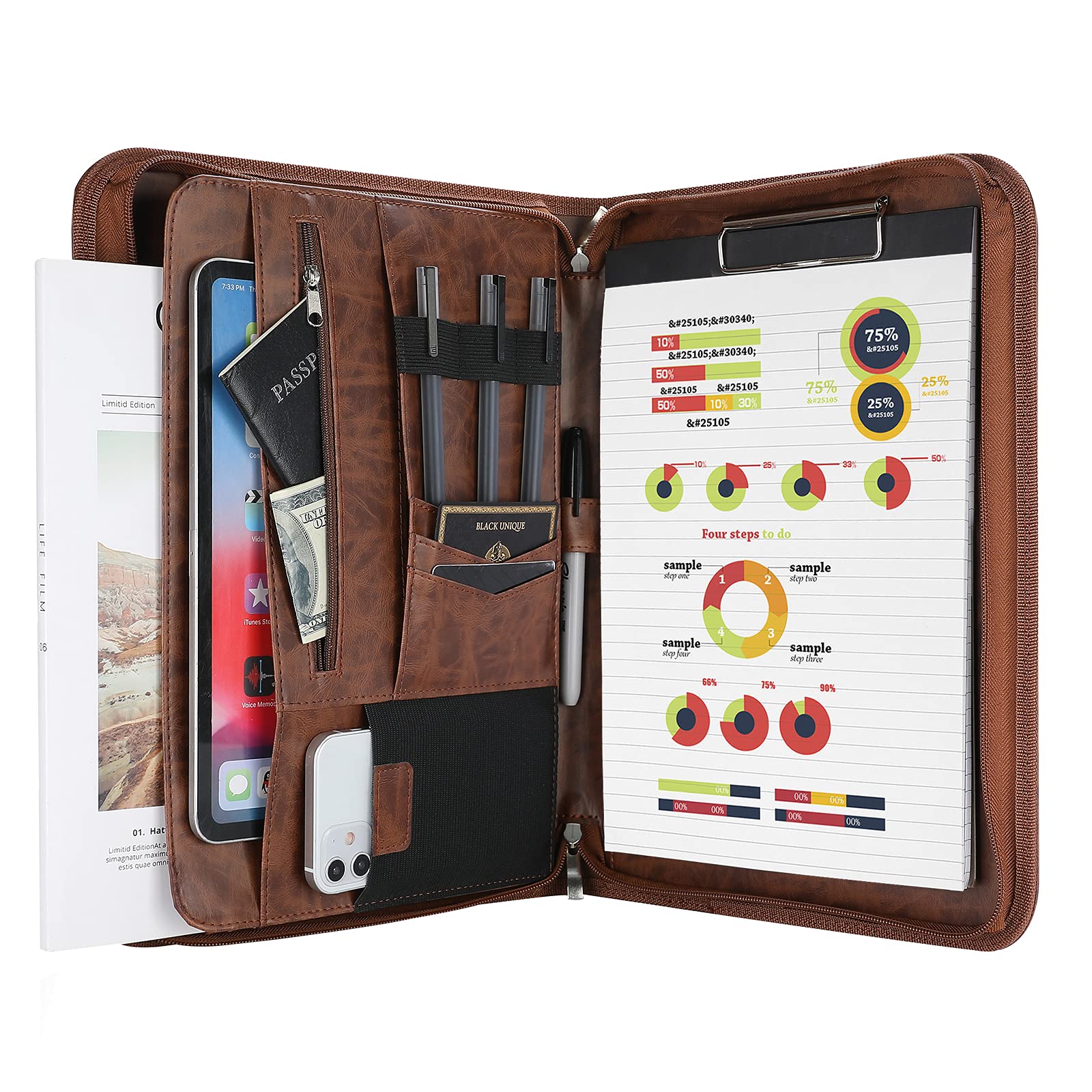 Carpeta Portfolio Business Padfolio Procase Brown - Venta Internacional.