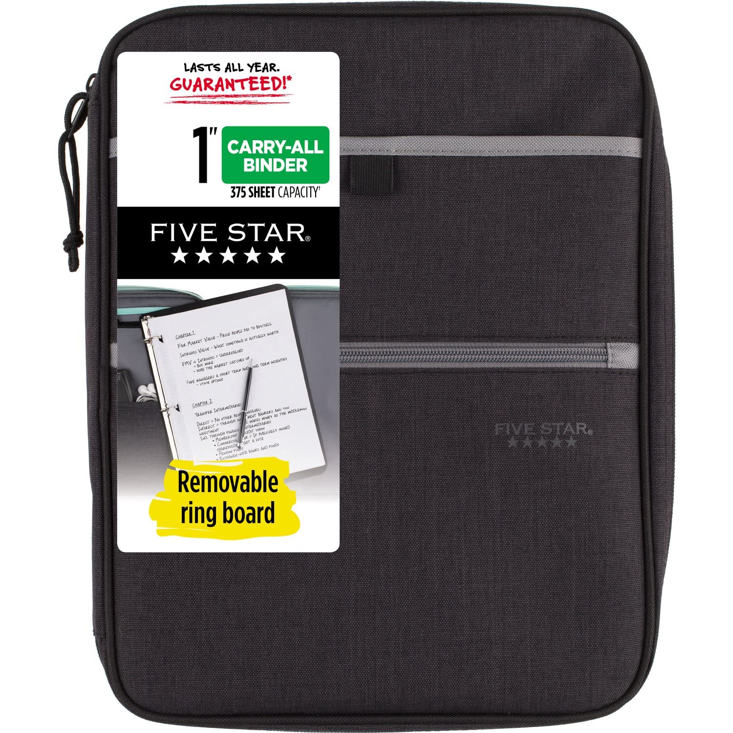 Carpeta Con Cierre Five Star De 1 Pulgada, 3 Anillas, 375 Hojas - Venta Internacional.