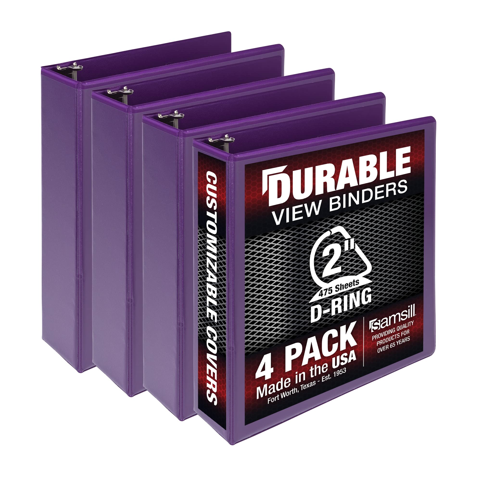 Carpeta Samsill Durable De 2 Pulgadas, Color Morado, Paquete De 4, 475 Páginas - Venta Internacional.