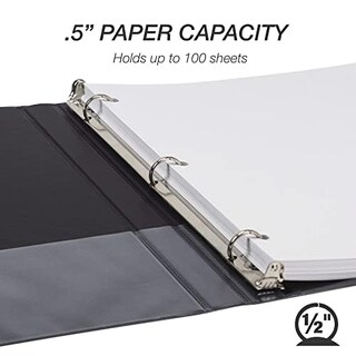 Foto 3 | Binder Samsill - Carpeta Con 3 Anillas (1,3 Cm, Capacidad Para 100 Hojas), Color Negro - Venta Internacional.