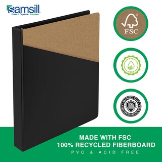 Foto 4 | Binder Samsill - Carpeta Con 3 Anillas (1,3 Cm, Capacidad Para 100 Hojas), Color Negro - Venta Internacional.