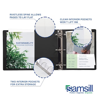Foto 5 | Binder Samsill - Carpeta Con 3 Anillas (1,3 Cm, Capacidad Para 100 Hojas), Color Negro - Venta Internacional.