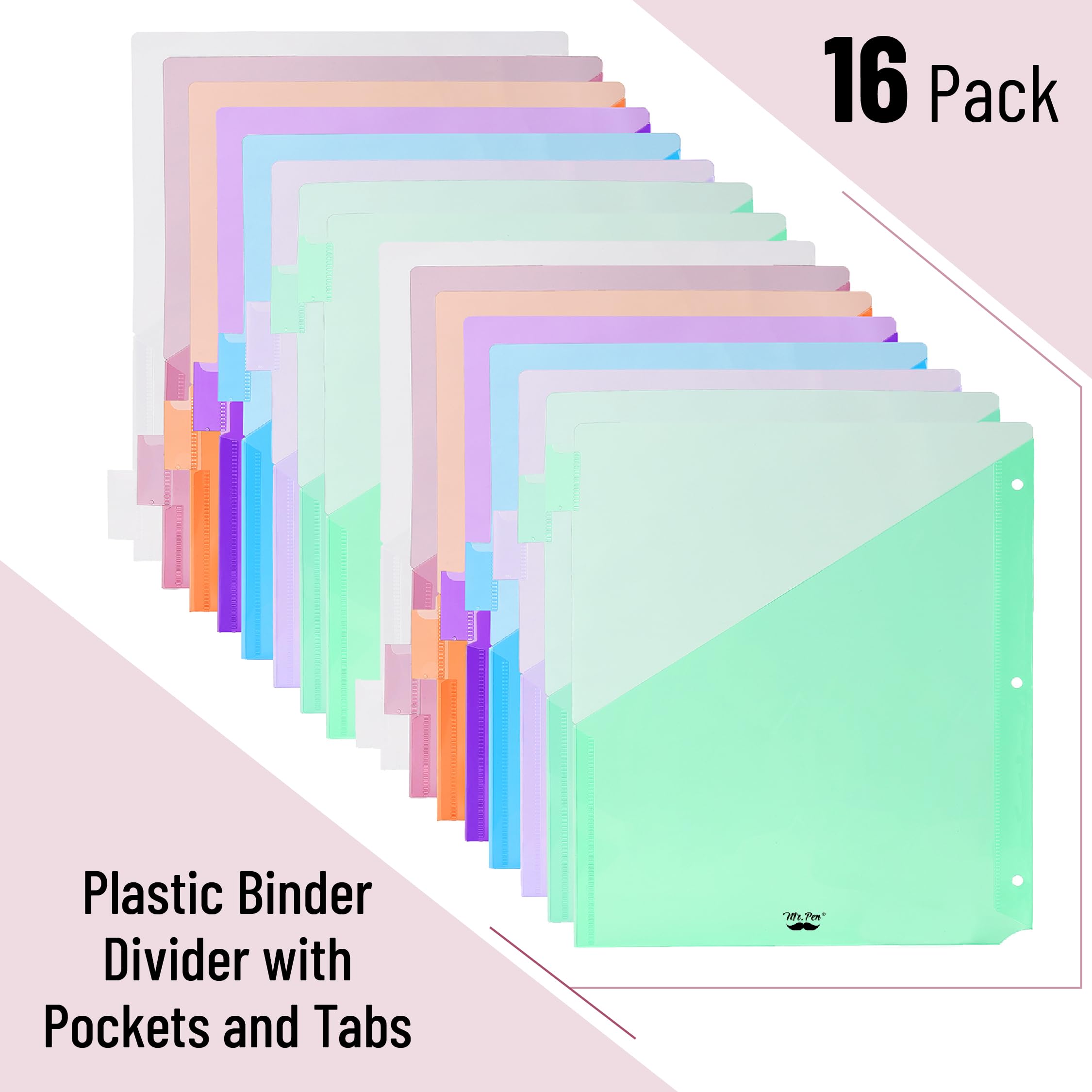 Foto 3 pulgar | Binder Dividers Mr. Pen Con Bolsillos Y Pestañas, Paquete De 16 - Venta Internacional.