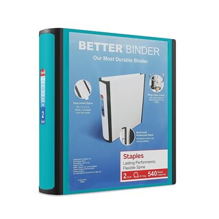 Foto 1 | Carpeta Staples Better, 2 Pulgadas, Color Verde Azulado - Venta Internacional.