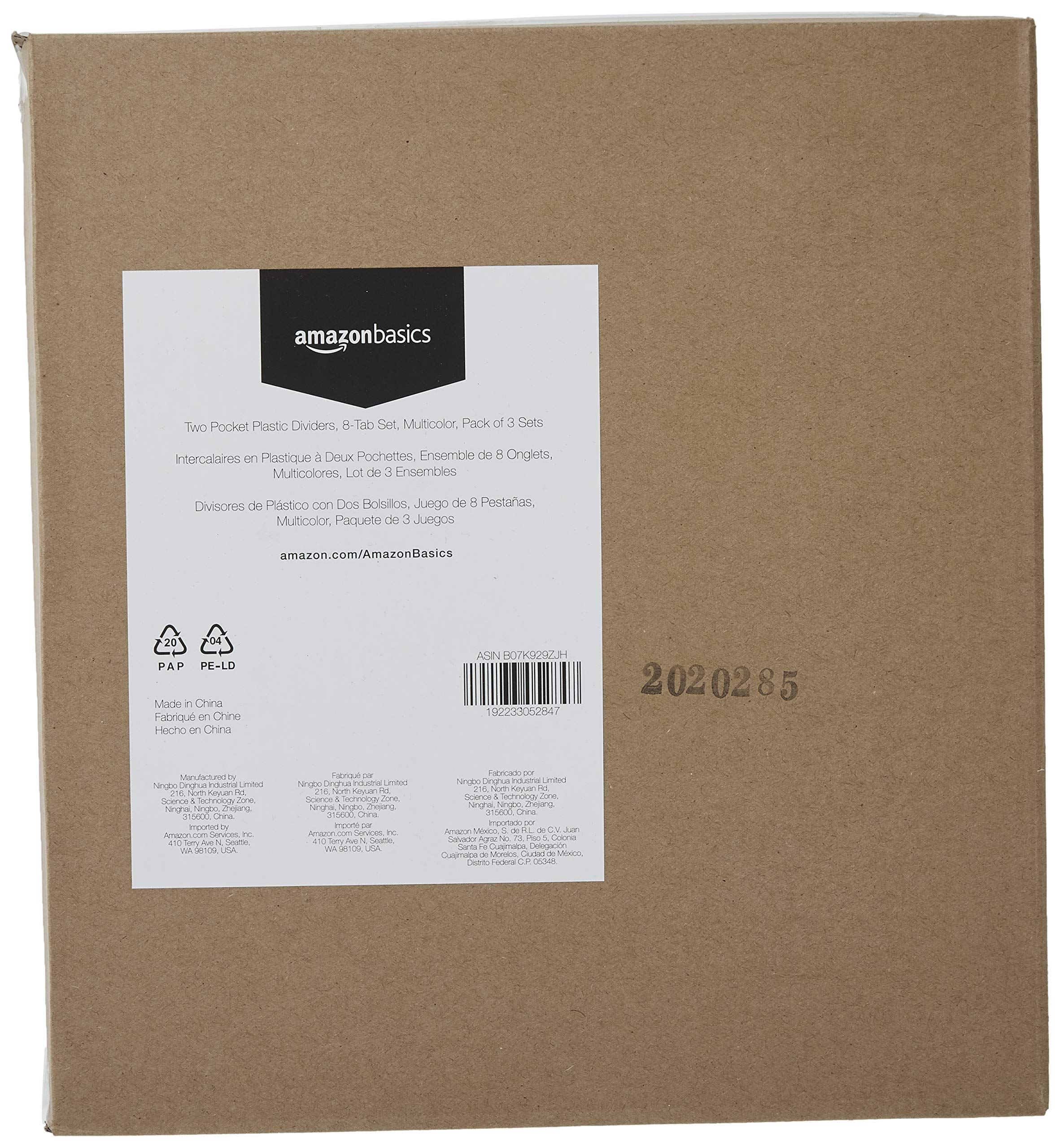 Foto 7 | Separadores De Plástico Amazon Basics, Juego De 8 Pestañas, Tamaño Carta X36 - Venta Internacional.