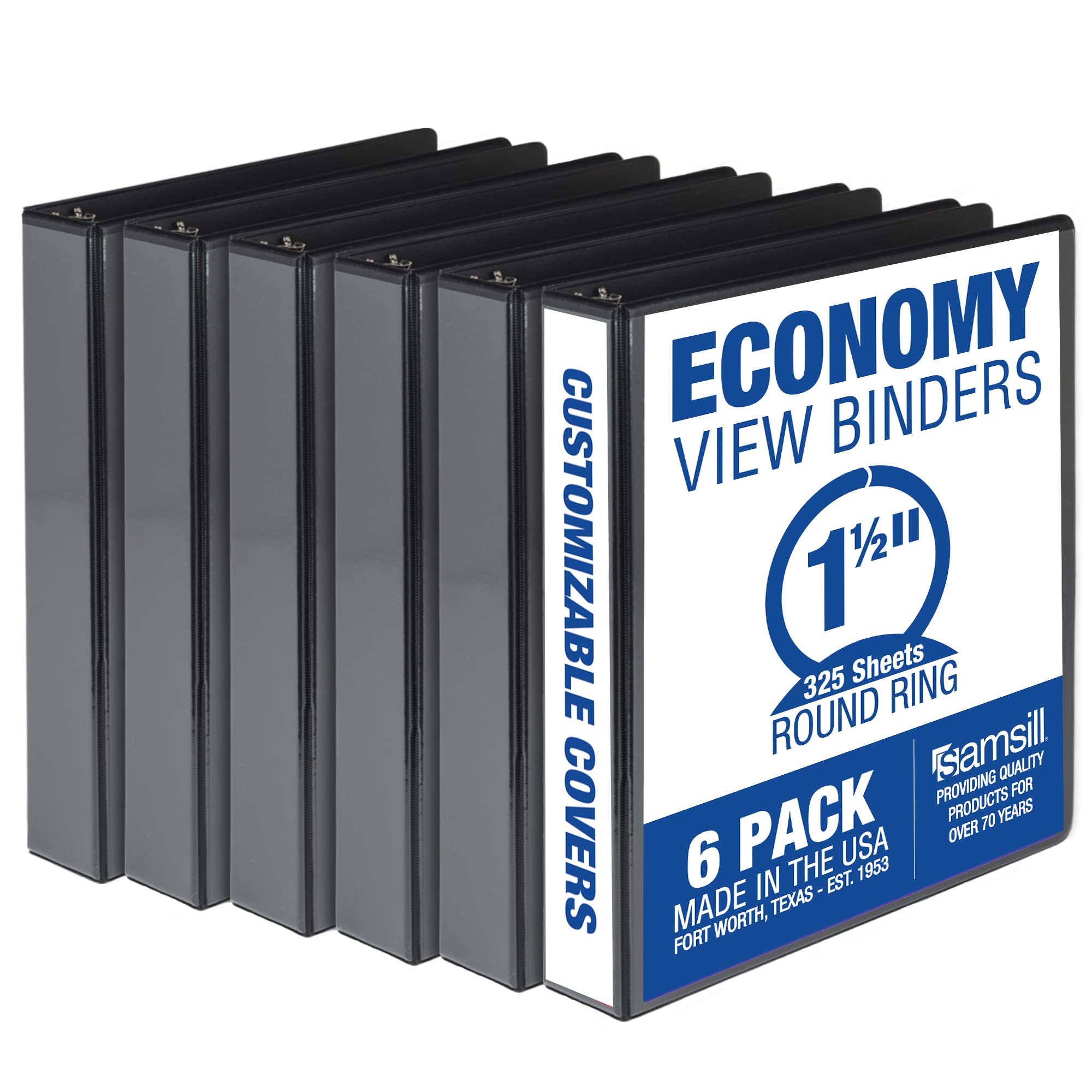 Foto 1 | Binder Samsill Economy, 1.5 Pulgadas, 3 Anillos Negros, Paquete De 6 - Venta Internacional.