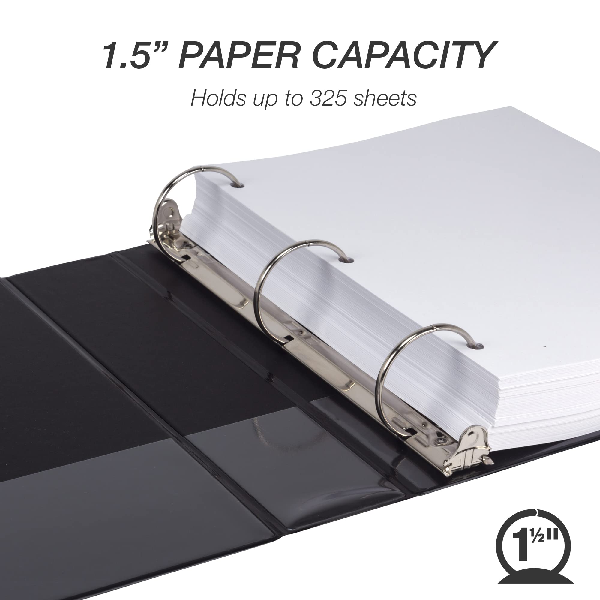 Foto 3 | Binder Samsill Economy, 1.5 Pulgadas, 3 Anillos Negros, Paquete De 6 - Venta Internacional.