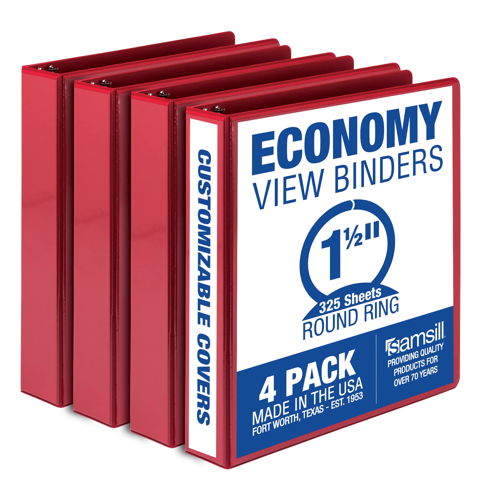 Foto 1 | Binder Samsill Economy, Paquete De 4 Anillas, 3 Anillos, 1.5 Pulgadas, Color Rojo - Venta Internacional.