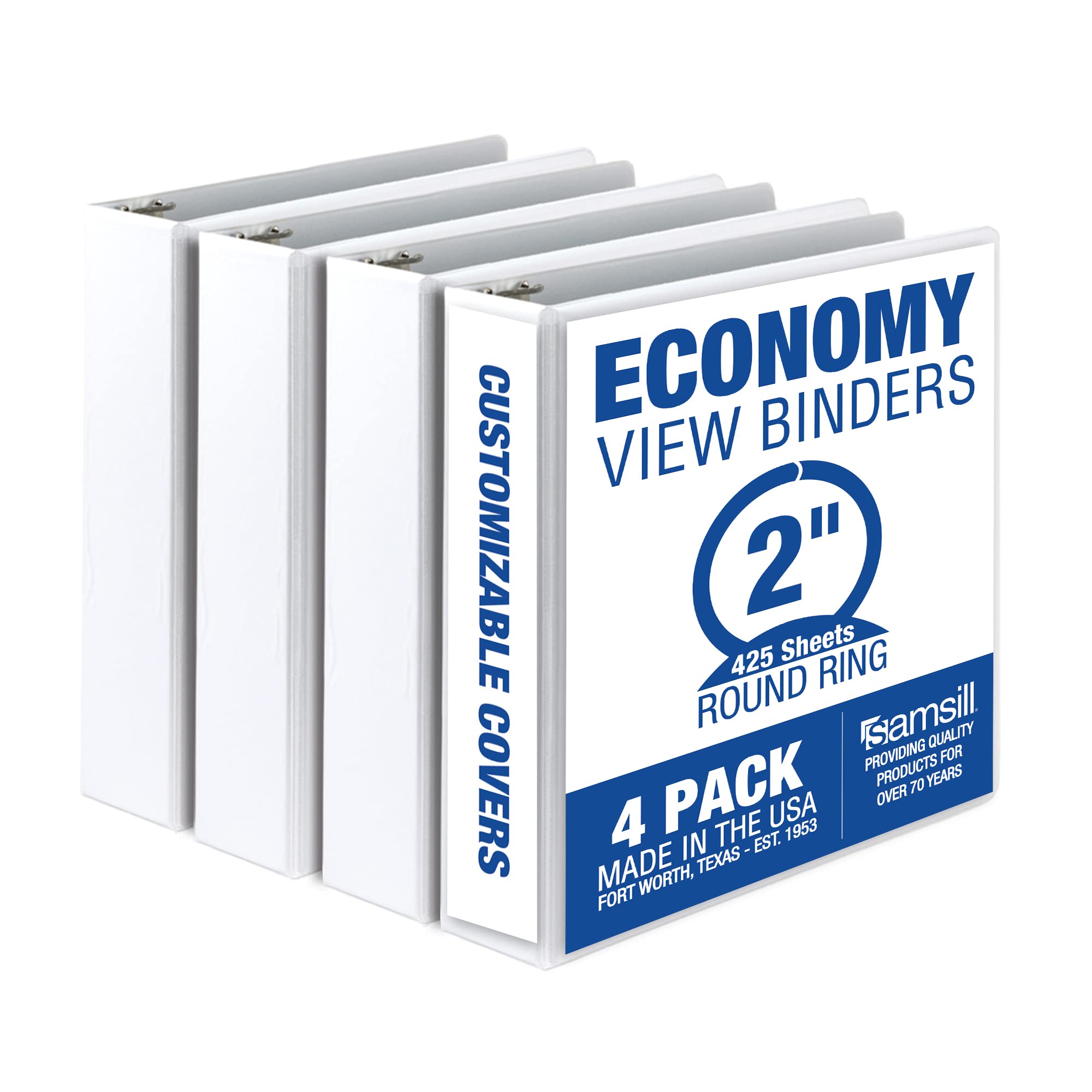 Foto 1 | Binder Samsill Economy, 2 Pulgadas, 3 Anillos, Blanco, Paquete De 4 - Venta Internacional.