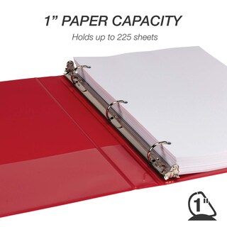 Foto 4 | Binder Samsill, Anillo En D Duradero De 1 Pulgada, Rojo, Paquete De 4, 225 Páginas - Venta Internacional.