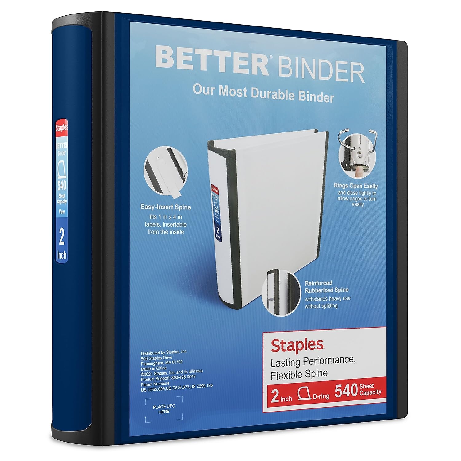 Foto 2 pulgar | Carpeta Staples Better, 2 Pulgadas, Azul - Venta Internacional.