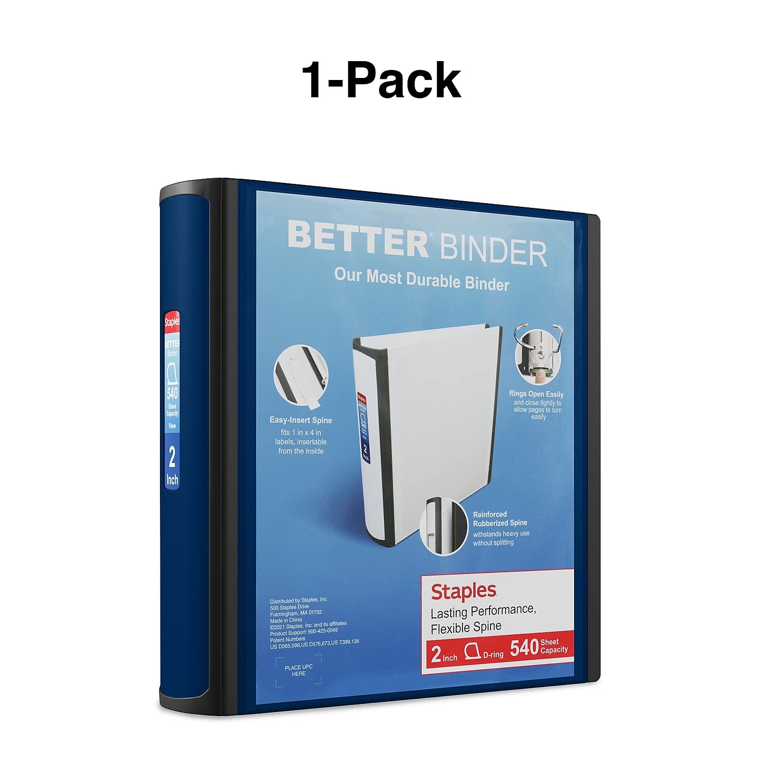Foto 7 | Carpeta Staples Better, 2 Pulgadas, Azul - Venta Internacional.