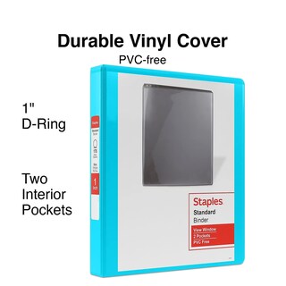 Foto 2 | Ver Binder Staples Standard 1, 3 Anillas, 220 Hojas, Color Verde Azulado - Venta Internacional.