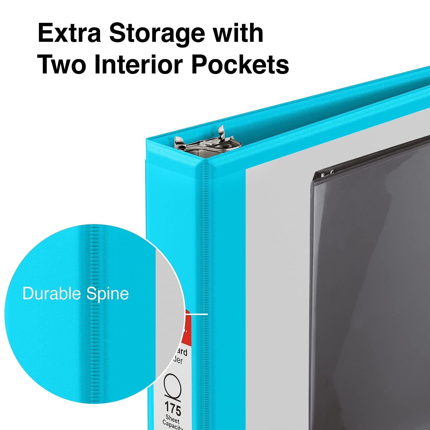 Foto 5 | Ver Binder Staples Standard 1, 3 Anillas, 220 Hojas, Color Verde Azulado - Venta Internacional.