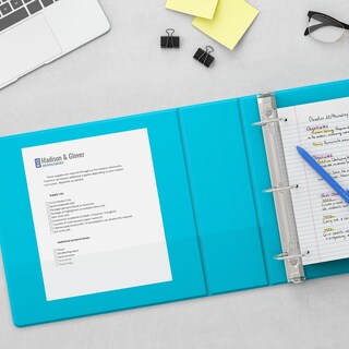 Foto 6 | Ver Binder Staples Standard 1, 3 Anillas, 220 Hojas, Color Verde Azulado - Venta Internacional.