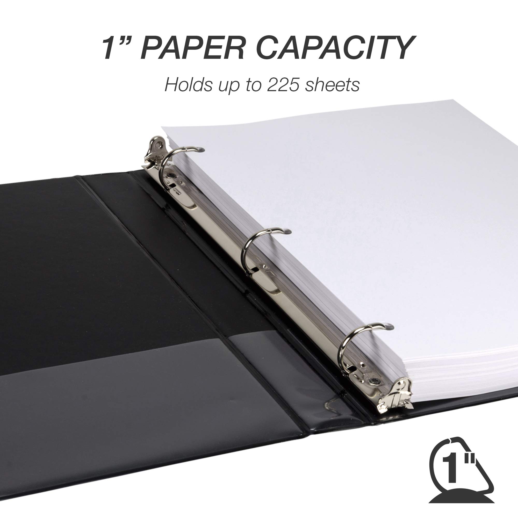 Foto 4 | Binder Samsill - Anillo Duradero En D De 1 Pulgada (4 Unidades), Color Negro - Venta Internacional.