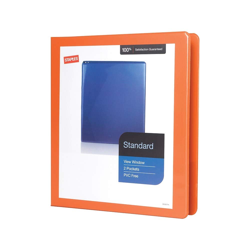 Foto 3 pulgar | Binder Staples Standard Con Vista De 3 Anillos, 1 Pulgada, Naranja - Venta Internacional.