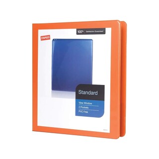 Foto 2 | Binder Staples Standard Con Vista De 3 Anillos, 1 Pulgada, Naranja - Venta Internacional.