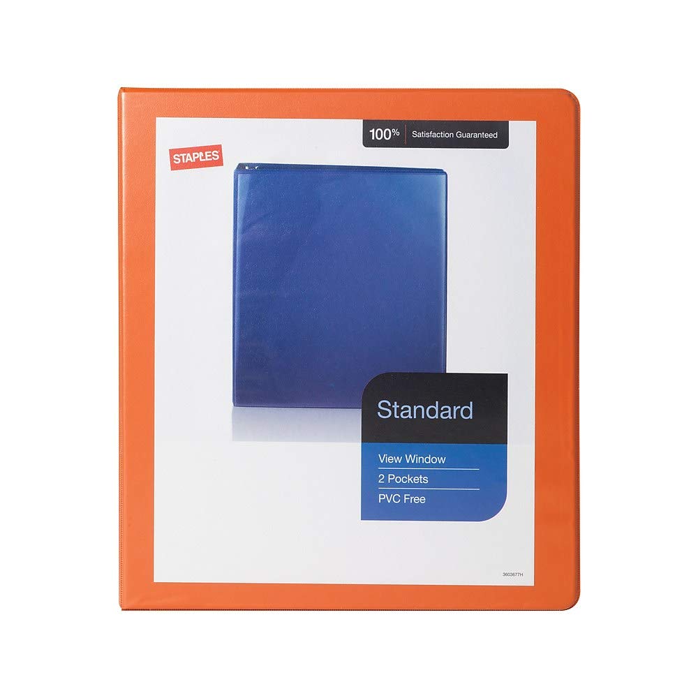 Foto 4 pulgar | Binder Staples Standard Con Vista De 3 Anillos, 1 Pulgada, Naranja - Venta Internacional.