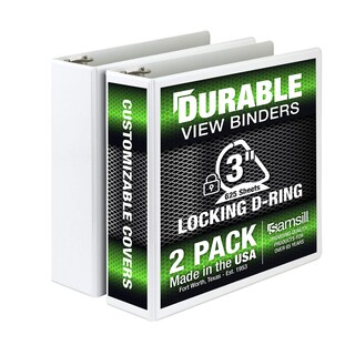 Foto 1 | Binder Samsill - Anillo Duradero En D De 3 Pulgadas (2 Unidades), Color Blanco - Venta Internacional.