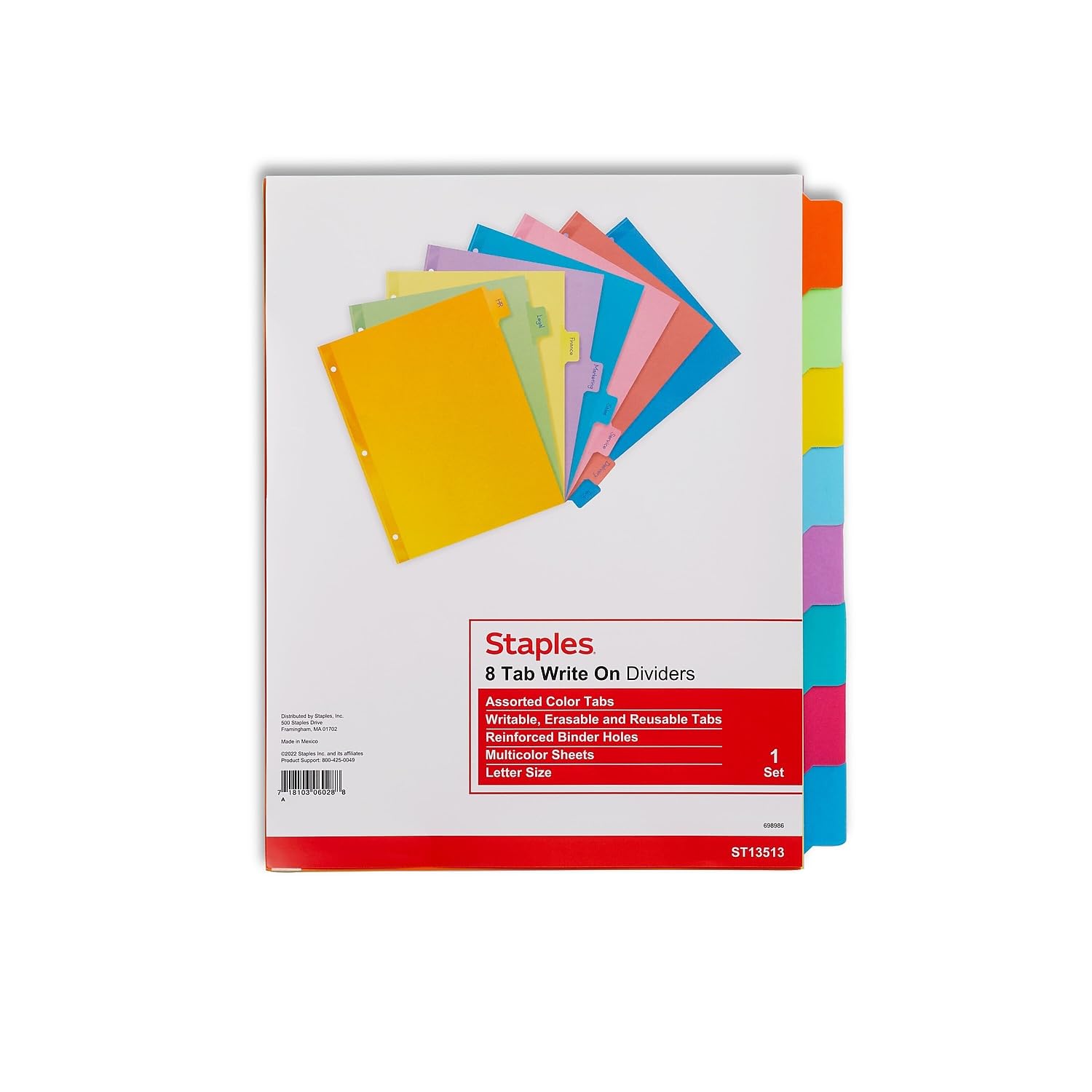Foto 1 | Seviders Staples 486276, Papel En Blanco Con Pestañas Grandes, Juego De 8 Pestañas - Venta Internacional.