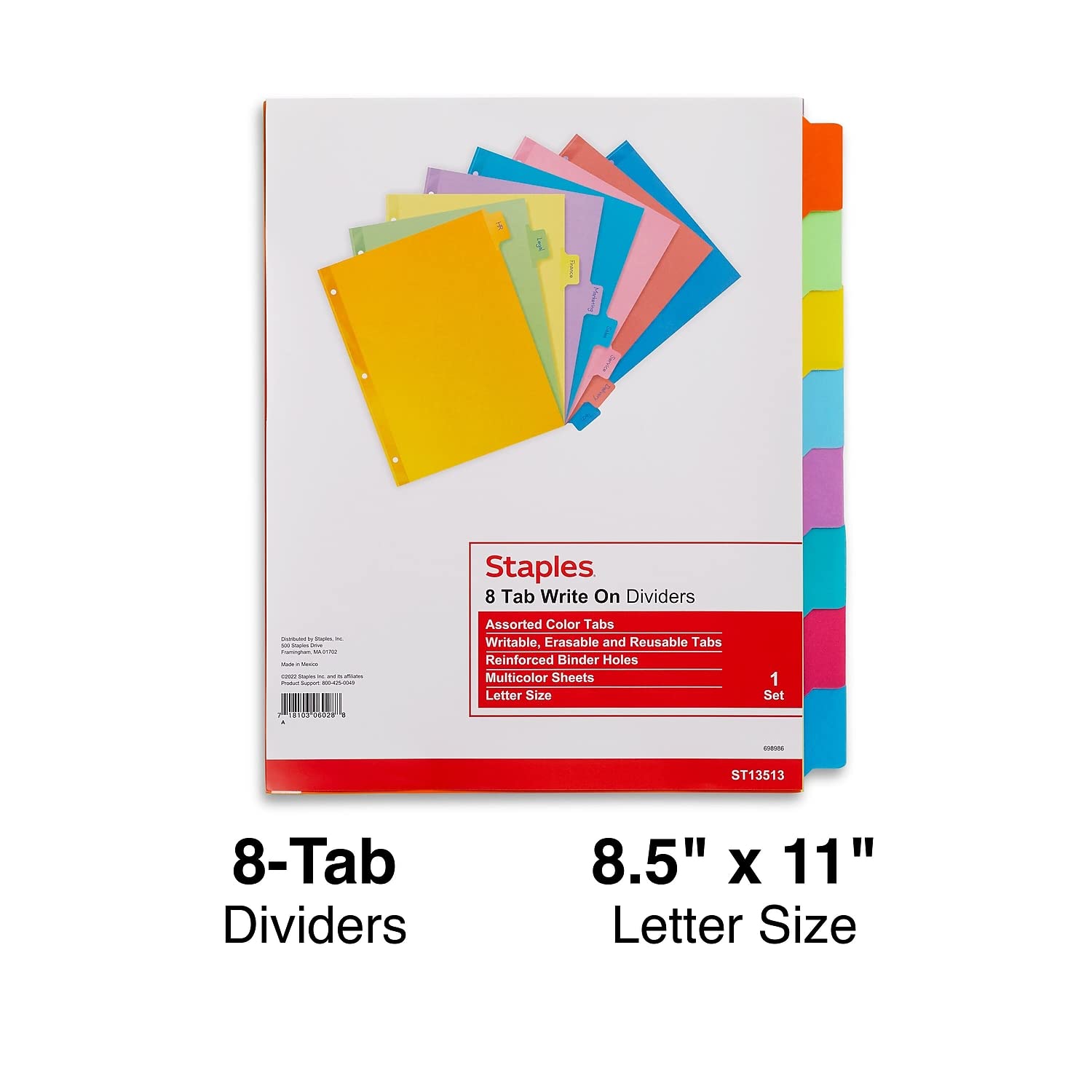 Foto 3 pulgar | Seviders Staples 486276, Papel En Blanco Con Pestañas Grandes, Juego De 8 Pestañas - Venta Internacional.