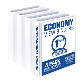 Foto 1 | Binder Samsill Economy, 1.5 Pulgadas, 3 Anillos Blancos, Paquete De 4 - Venta Internacional.