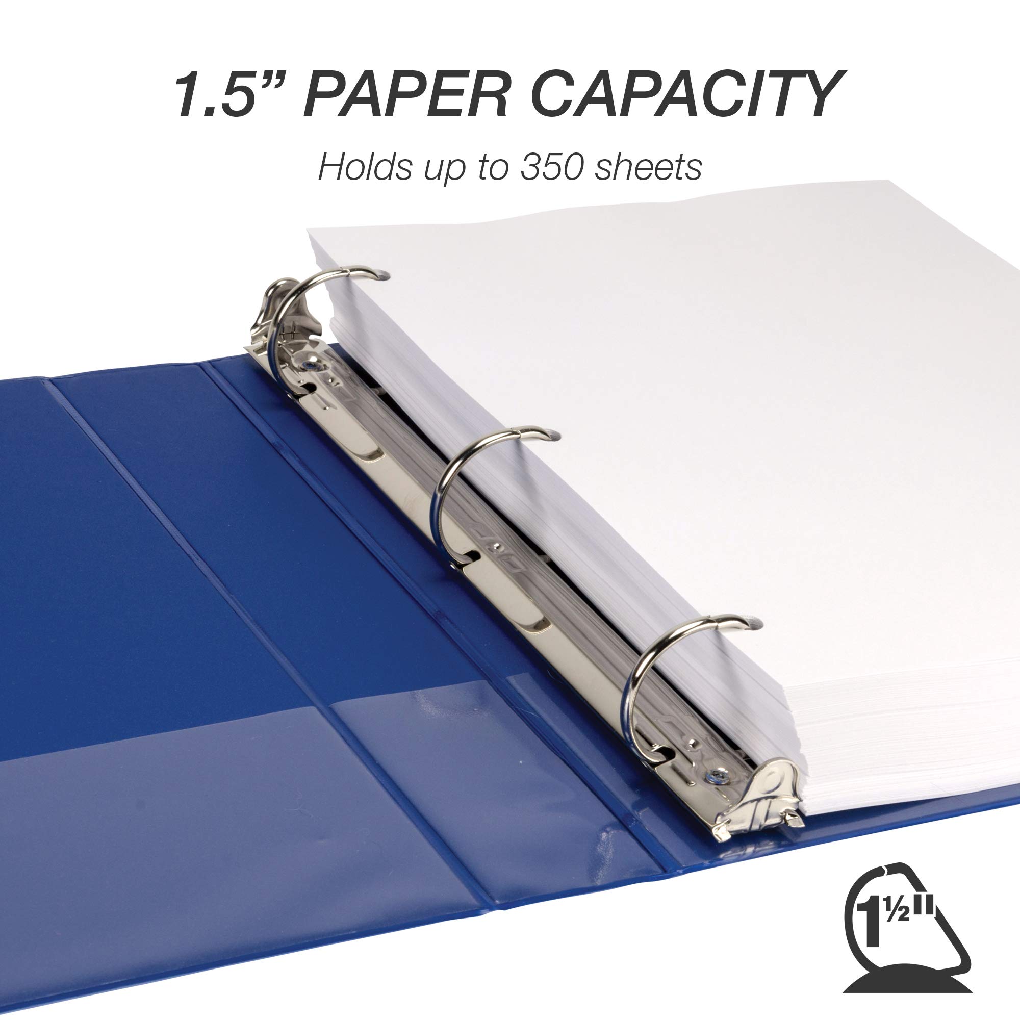 Foto 4 | Binder Samsill, Anillo En D Duradero De 1.5 Pulgadas, Paquete De 4 Unidades, 350 Páginas, Color Azul - Venta Interna