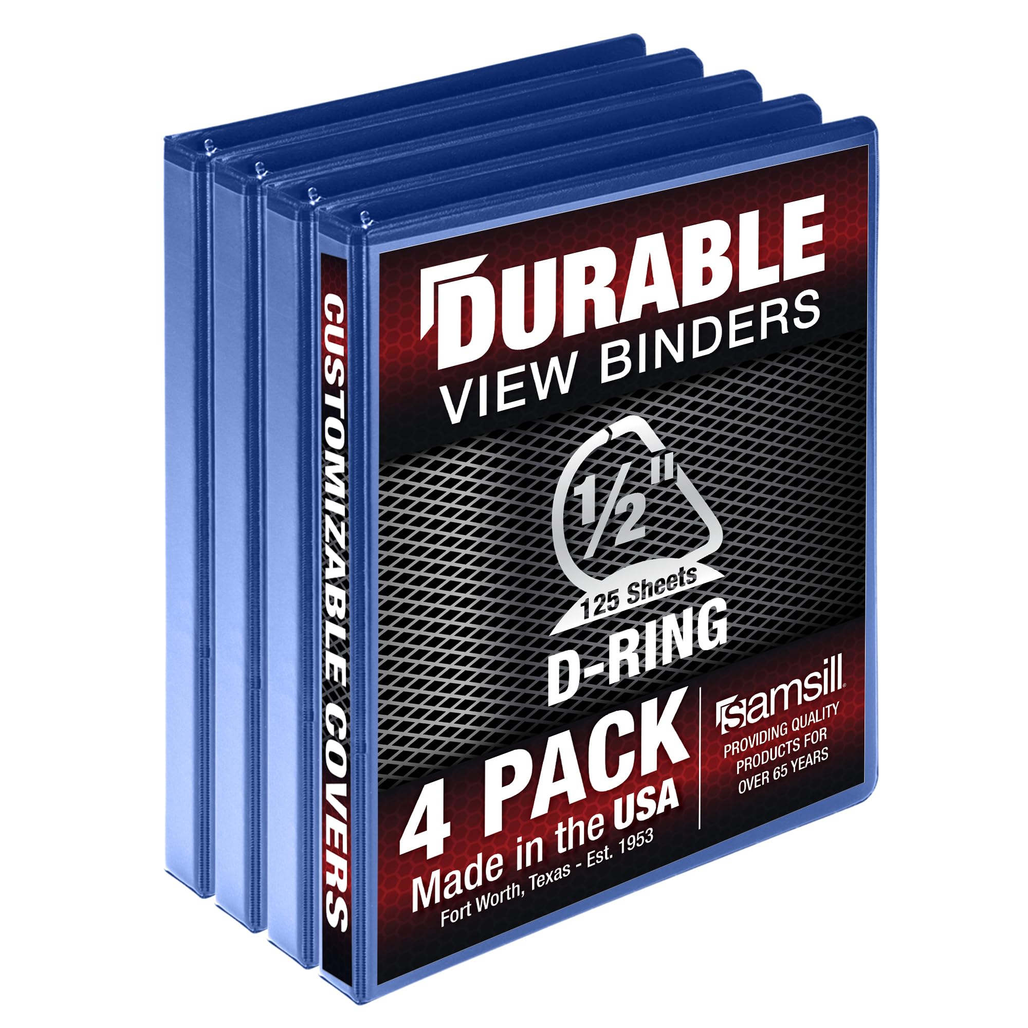Foto 1 | Binder Samsill Durable, 0.5 Pulgadas, Azul, Paquete De 4, 125 Páginas - Venta Internacional.
