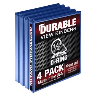 Foto 1 | Binder Samsill Durable, 0.5 Pulgadas, Azul, Paquete De 4, 125 Páginas - Venta Internacional.