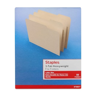 Foto 3 | Carpeta De Archivos Staples, Gruesa, Con Lengüeta Cortada 1/3, Tamaño Carta - Venta Internacional.