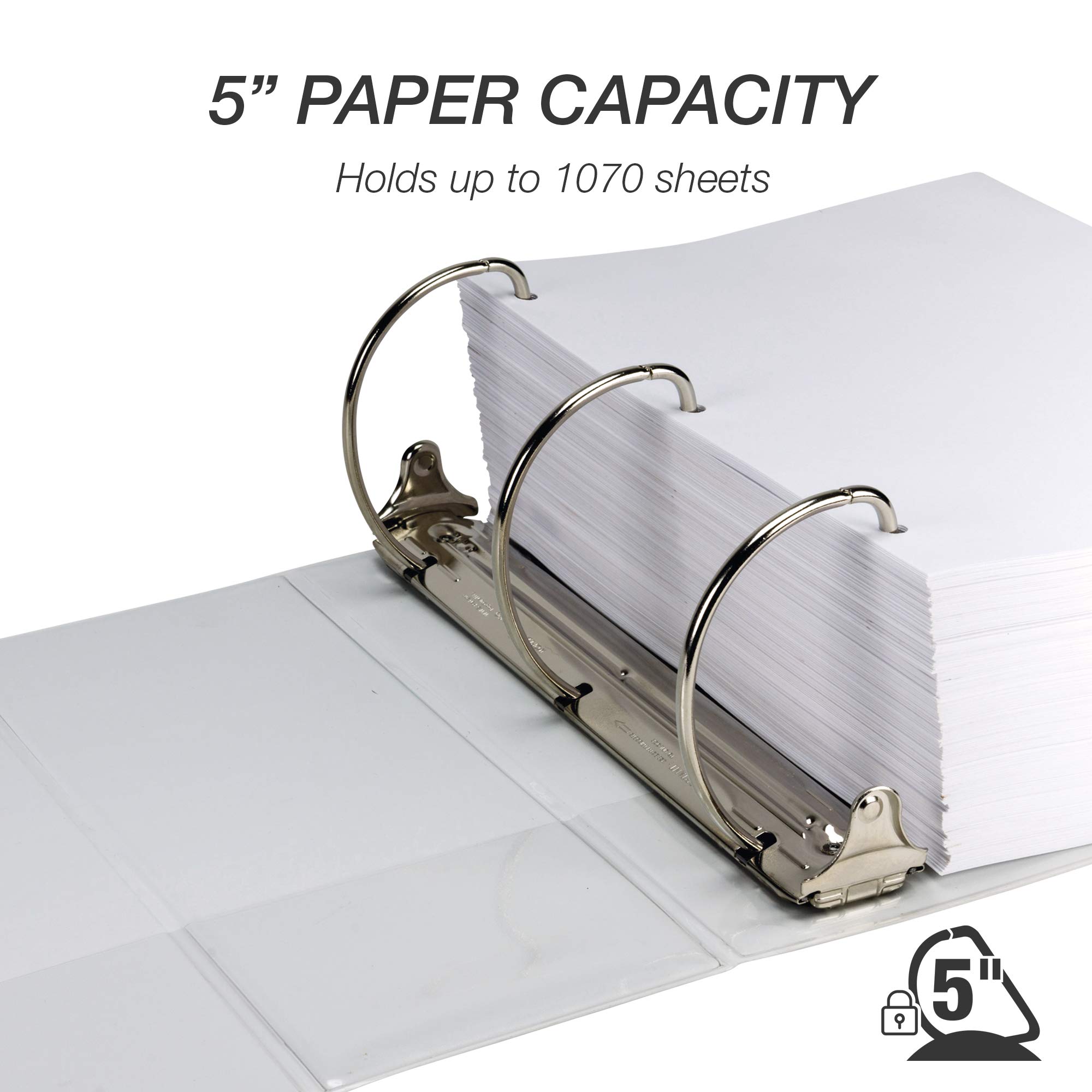 Foto 3 | Carpeta Duradera Samsill, 12,7 Cm, 3 Anillas, 1050 Páginas, Color Blanco - Venta Internacional.