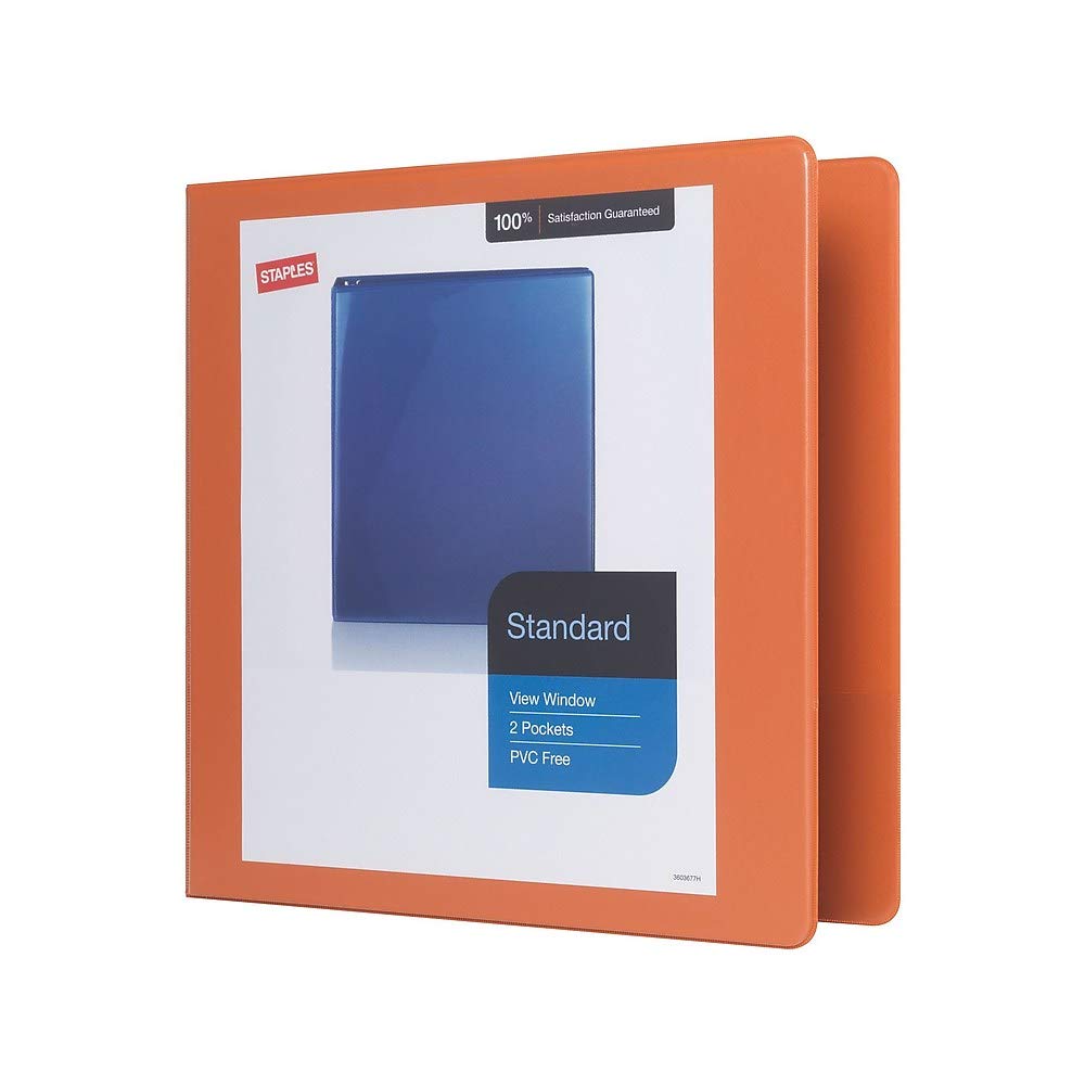 Foto 3 pulgar | Binder Staples Standard Con Vista De 3 Anillos, 2 Pulgadas, Naranja - Venta Internacional.