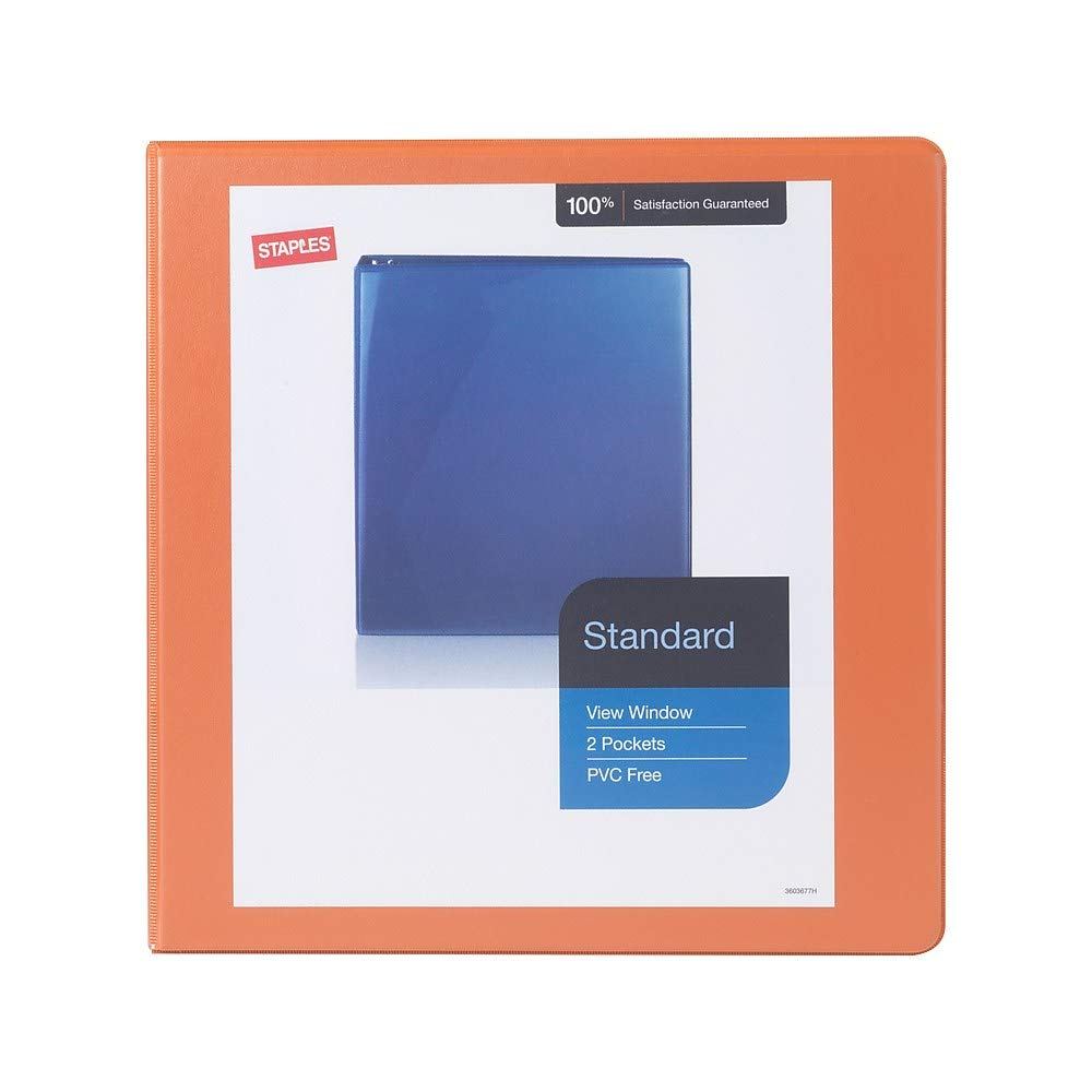 Foto 4 pulgar | Binder Staples Standard Con Vista De 3 Anillos, 2 Pulgadas, Naranja - Venta Internacional.