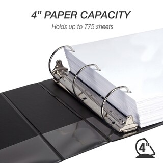 Foto 3 | Binder Samsill Durable De 4 Pulgadas Con Anillo En D Negro Con Cierre, Paquete De 2 - Venta Internacional.