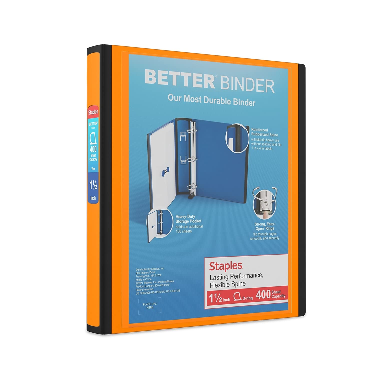 Foto 2 pulgar | Binder Staples 651861, 3 Anillos Better, 1.5 Pulgadas, Naranja - Venta Internacional.