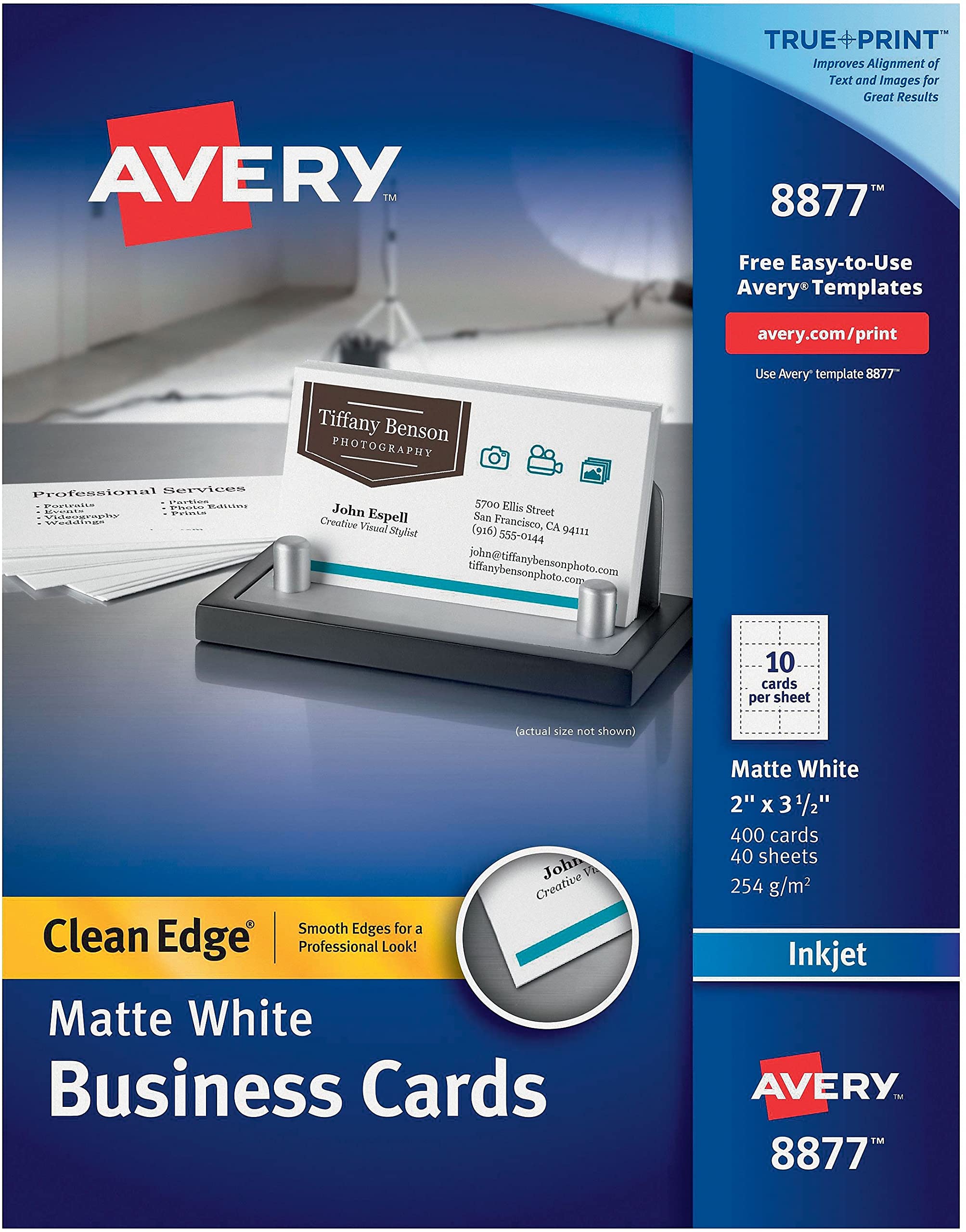 Foto 2 pulgar | Tarjeta De Presentación Avery Ave8877 True Print Clean Edge - Venta Internacional.