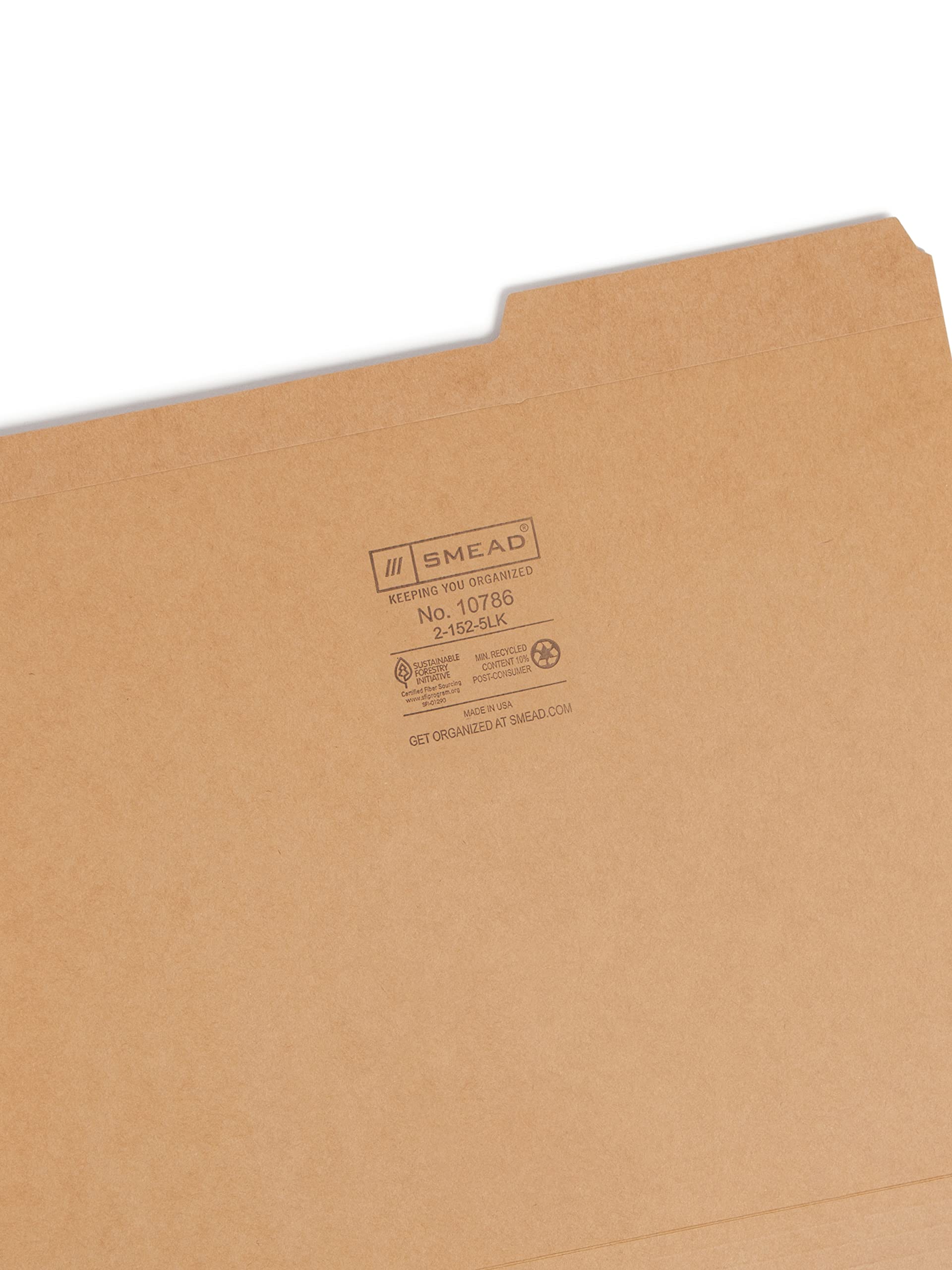 Foto 4 pulgar | Carpeta De Archivadores Smead, Reforzada, Con Lengüeta Cortada 2/5, Posición Derecha, Kraft - Venta Internacional.