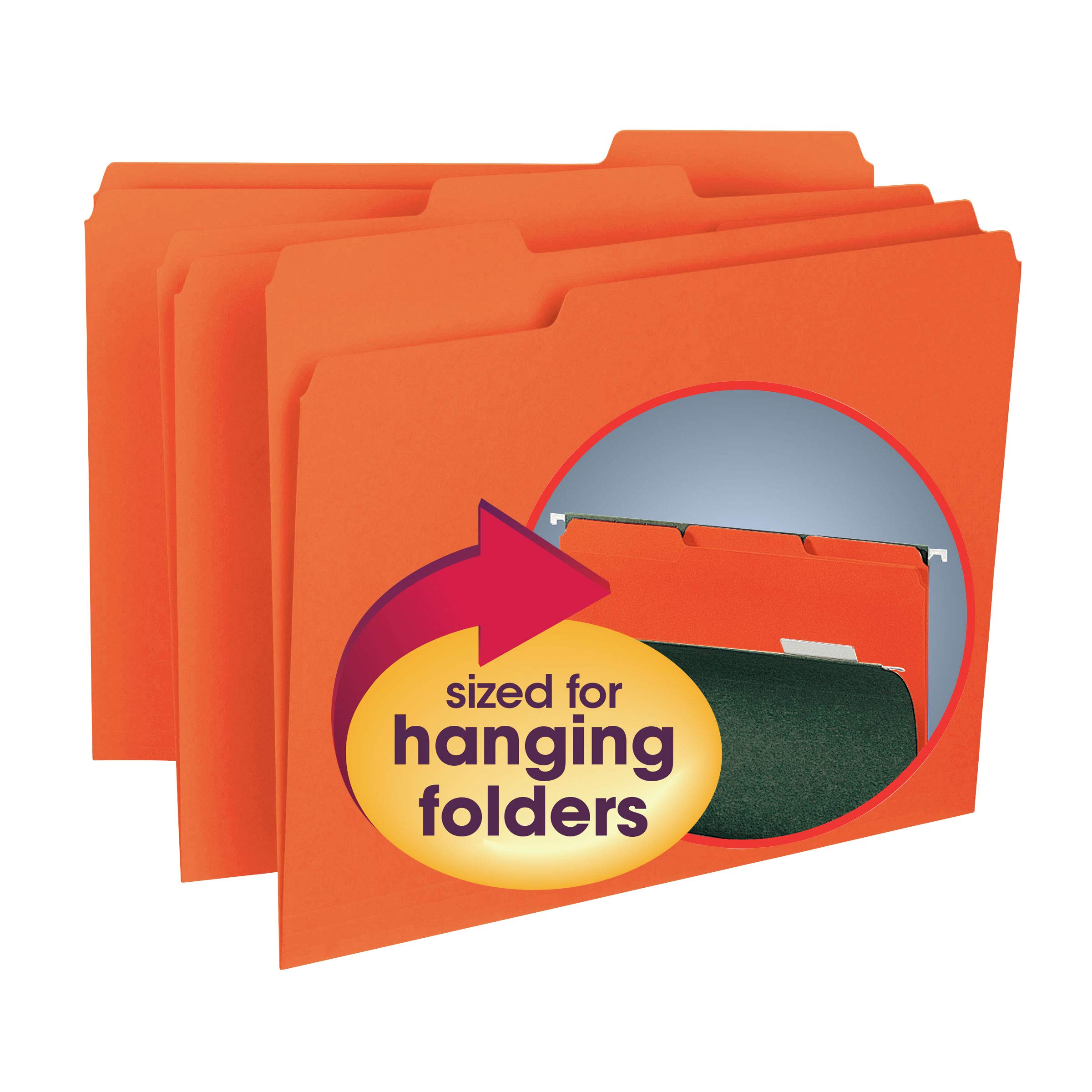 Foto 2 | Carpeta De Archivos Smead Interior Con Pestaña Cortada De 1/3, Tamaño Carta, Naranja X100 - Venta Internacional.