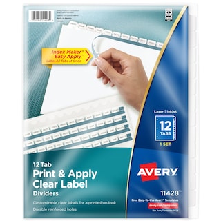 Foto 1 | Tab Dividers Avery 12 Para Encuadernación Con 3 Anillas, Juego De 1 Unidad - Venta Internacional.