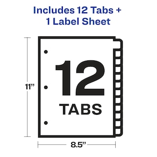 Foto 6 | Tab Dividers Avery 12 Para Encuadernación Con 3 Anillas, Juego De 1 Unidad - Venta Internacional.
