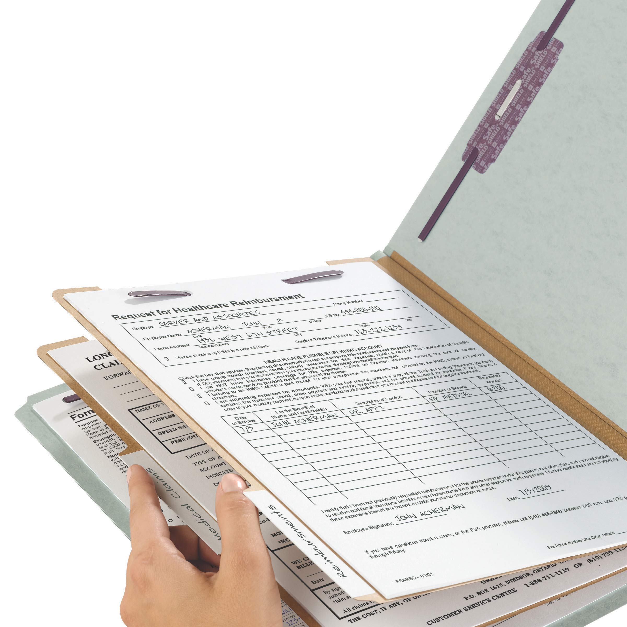 Foto 5 pulgar | Carpeta De Archivos Smead 100% Reciclada Con Safeshield Fasteners Ltr - Venta Internacional.