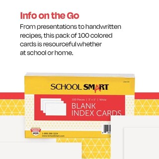 Foto 7 | Index Card School Smart Blank, Liso, 3 X 5 Pulgadas, Blanco, Paquete De 100 - Venta Internacional.