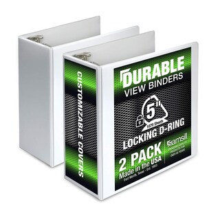 Foto 1 | Binder Samsill Durable, 5 Pulgadas, 3 Anillos, Blanco, Paquete De 2, 1050 Páginas - Venta Internacional.