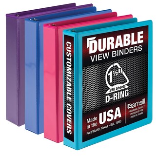 Foto 1 | Anillo En D Duradero De 1.5 Pulgadas De Binder Samsill, Paquete De 4, 350 Páginas - Venta Internacional.