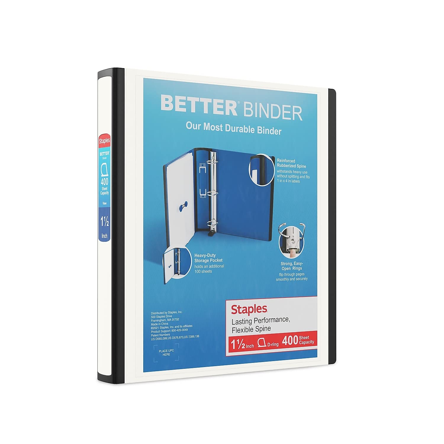 Foto 2 pulgar | Anillas En D Better View De Binder Staples, 1.5 Pulgadas, Blancas - Venta Internacional.