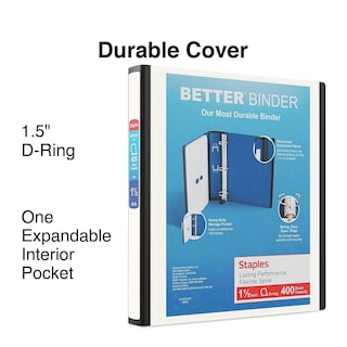 Foto 2 | Anillas En D Better View De Binder Staples, 1.5 Pulgadas, Blancas - Venta Internacional.