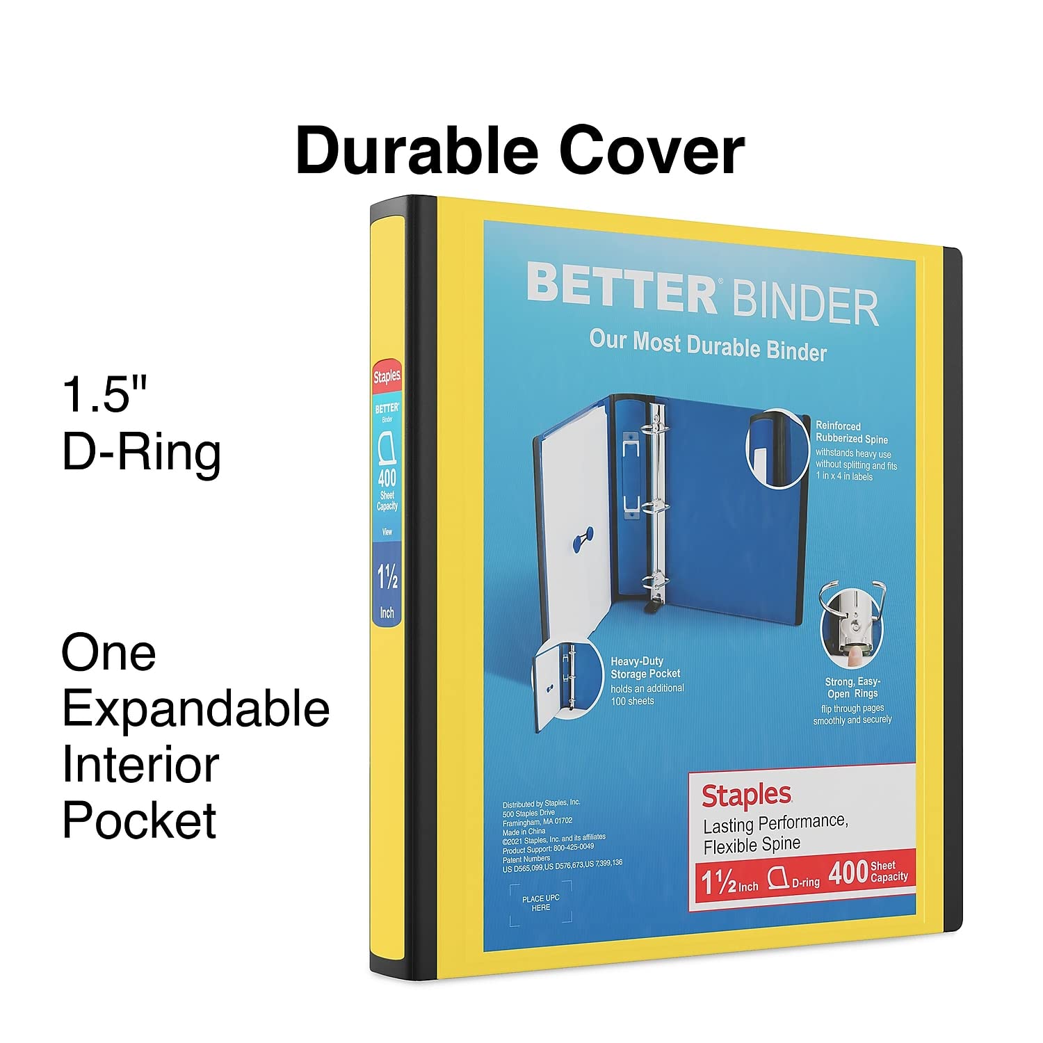 Foto 3 pulgar | Binder Staples 827605 Better D-ring, 1.5 Pulgadas, Color Amarillo - Venta Internacional.