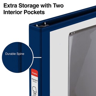 Foto 3 | Binder Staples 82615 Estándar Con Vista De 3 Anillos, 1/2 Pulgada, Azul - Venta Internacional.