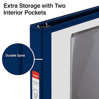 Foto 4 | Binder Staples 82615 Estándar Con Vista De 3 Anillos, 1/2 Pulgada, Azul - Venta Internacional.